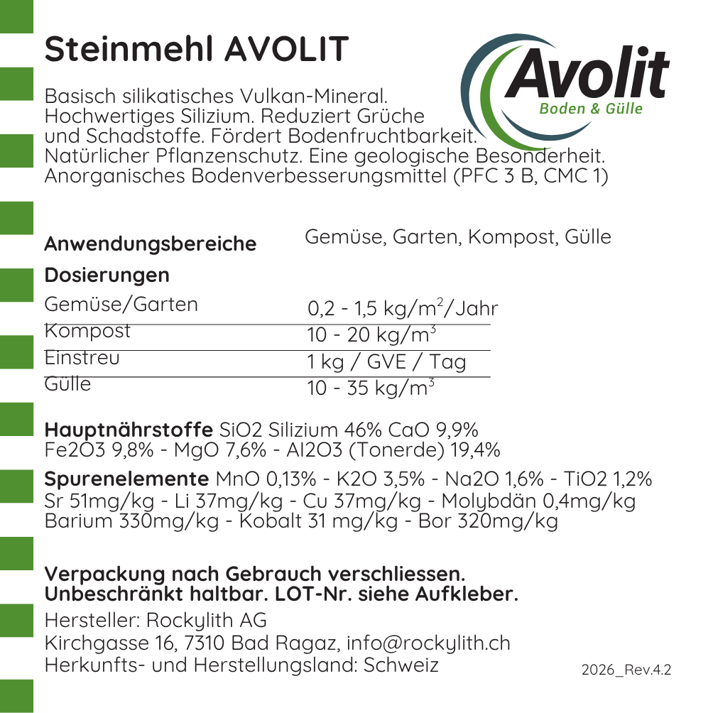 Steinmehl AVOLIT fein 0,5 kg Beutel
