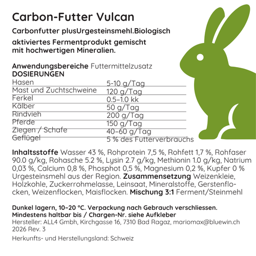 CarbonFutter Vulcan klein 0.8 kg Beutel